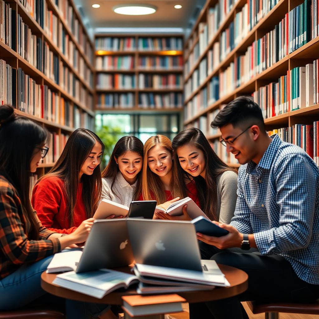 Students studying together